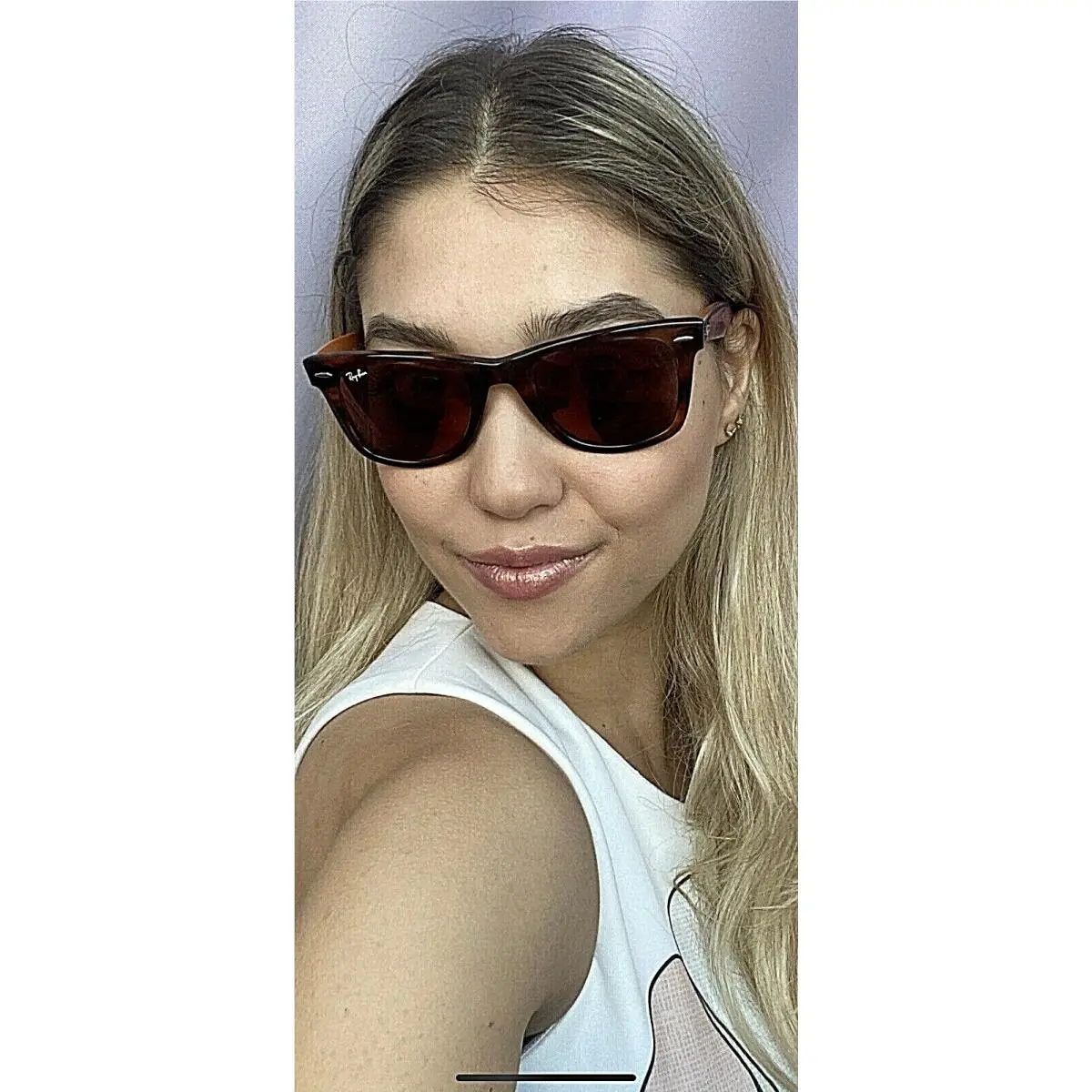 Ray-ban RB 2140 Wayfarer Polished Havana Amber 50mm Sunglasses