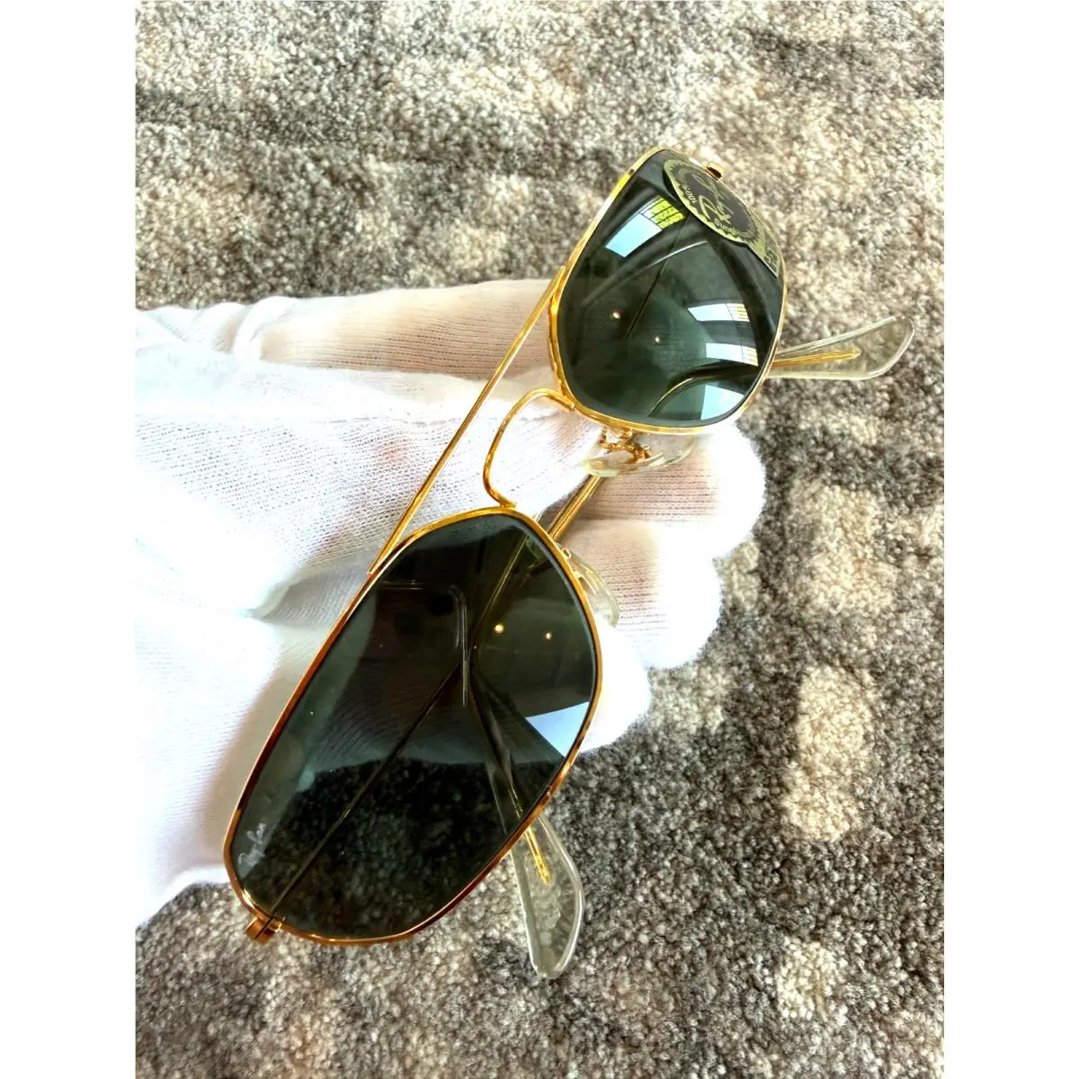 Vintage B L Ray Ban Gold Sidestreet M1959 Sunglasses Size 61-17 Made IN Usa