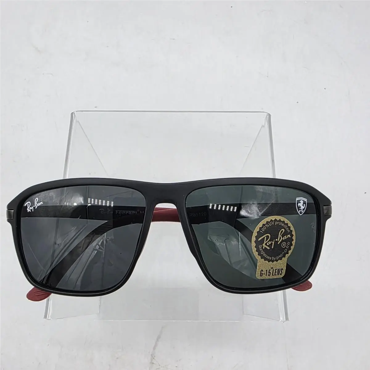 Ray-ban Ferrari Sunglasses Mens One Size Black Green Square UV400 G-15 Lens