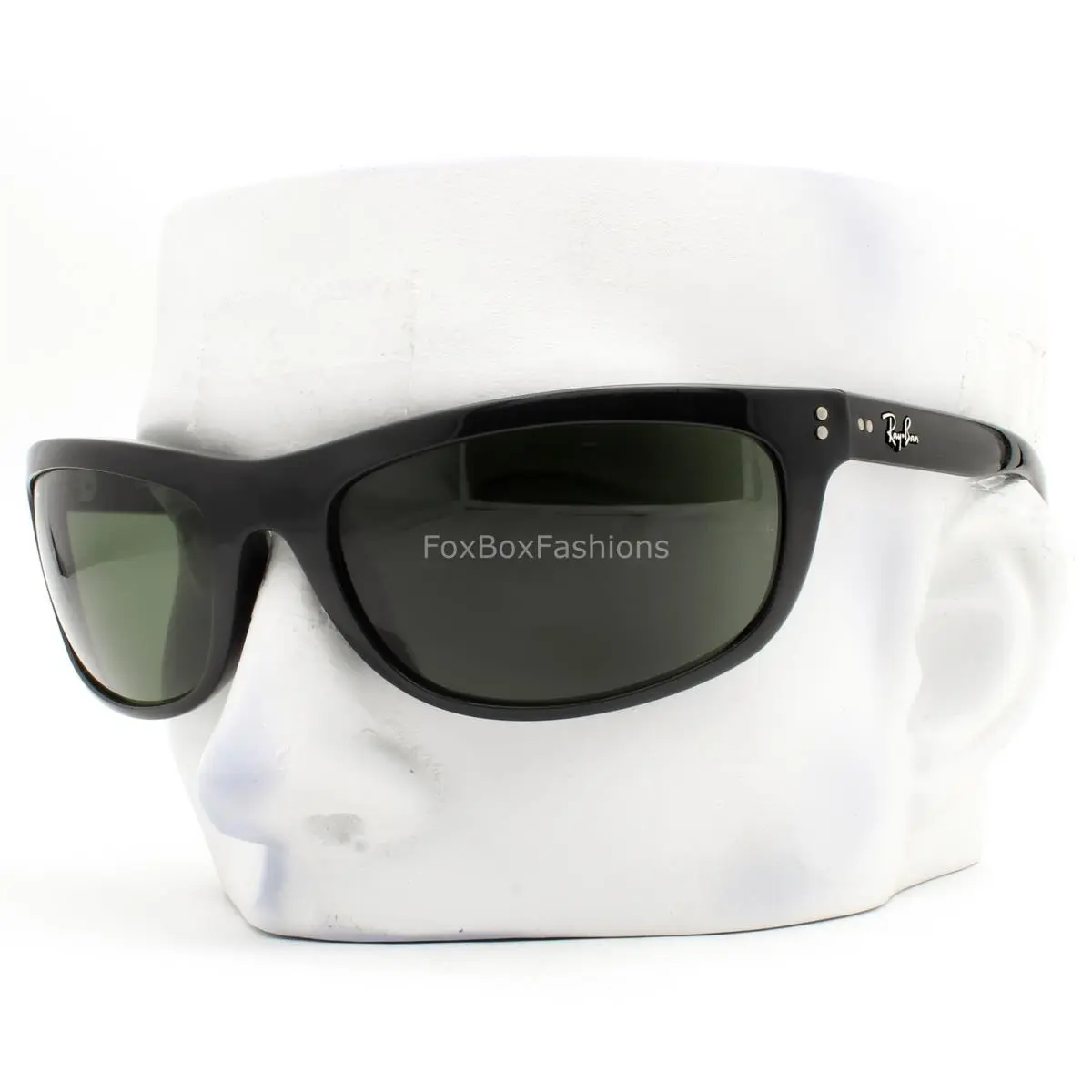 Ray-ban Balorama Sunglasses RB4089 601/31 Shiny Black Green Glass 62mm with Case