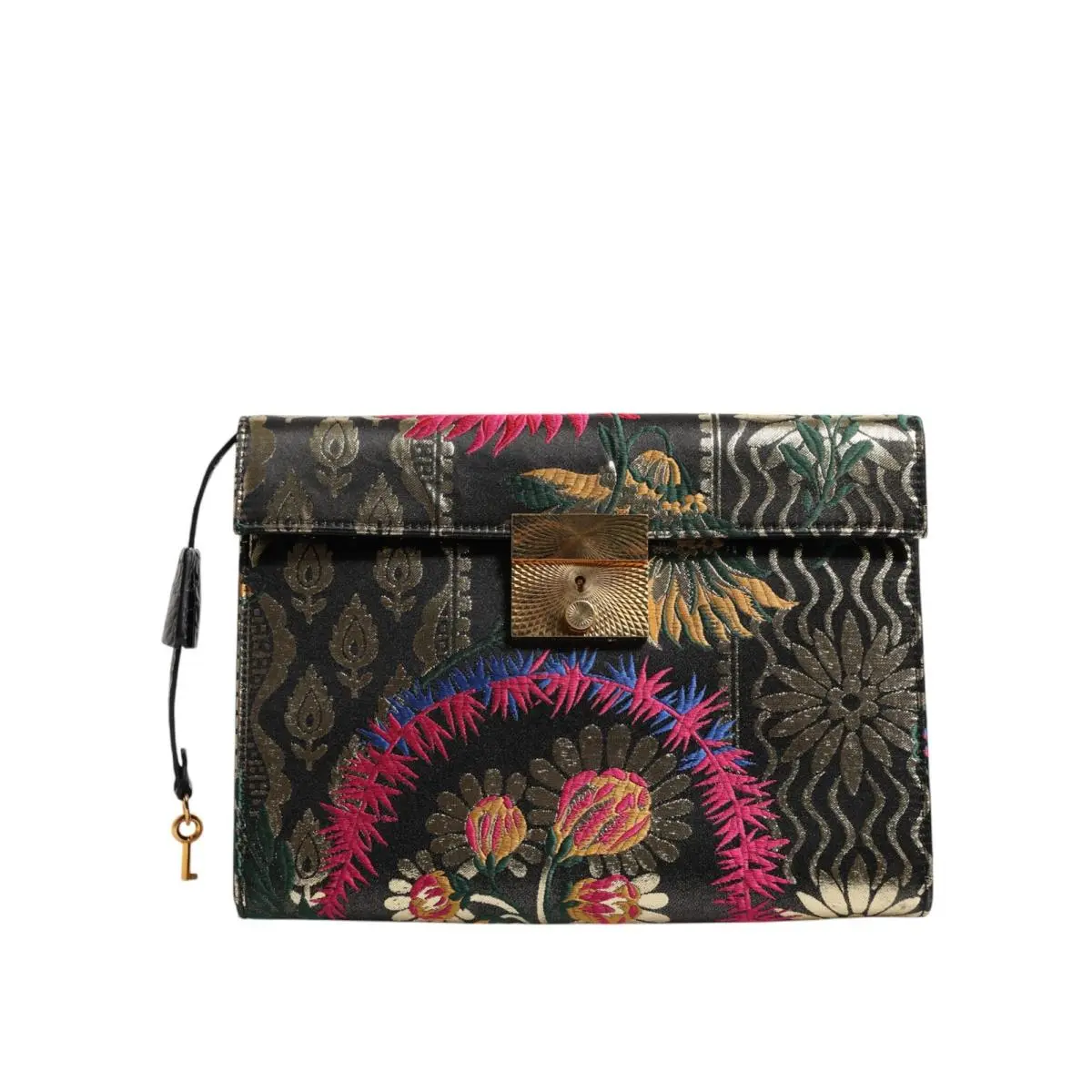 Dolce Gabbana Multicolor Jacquard Floral Document Briefcase Bag - BAG4678