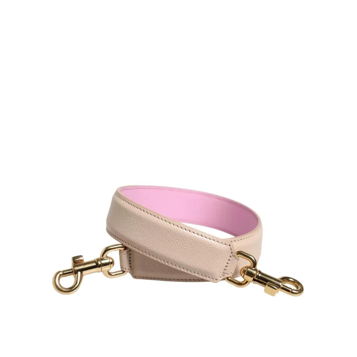 Dolce Gabbana Beige Pink Leather Handbag Accessory Shoulder Strap