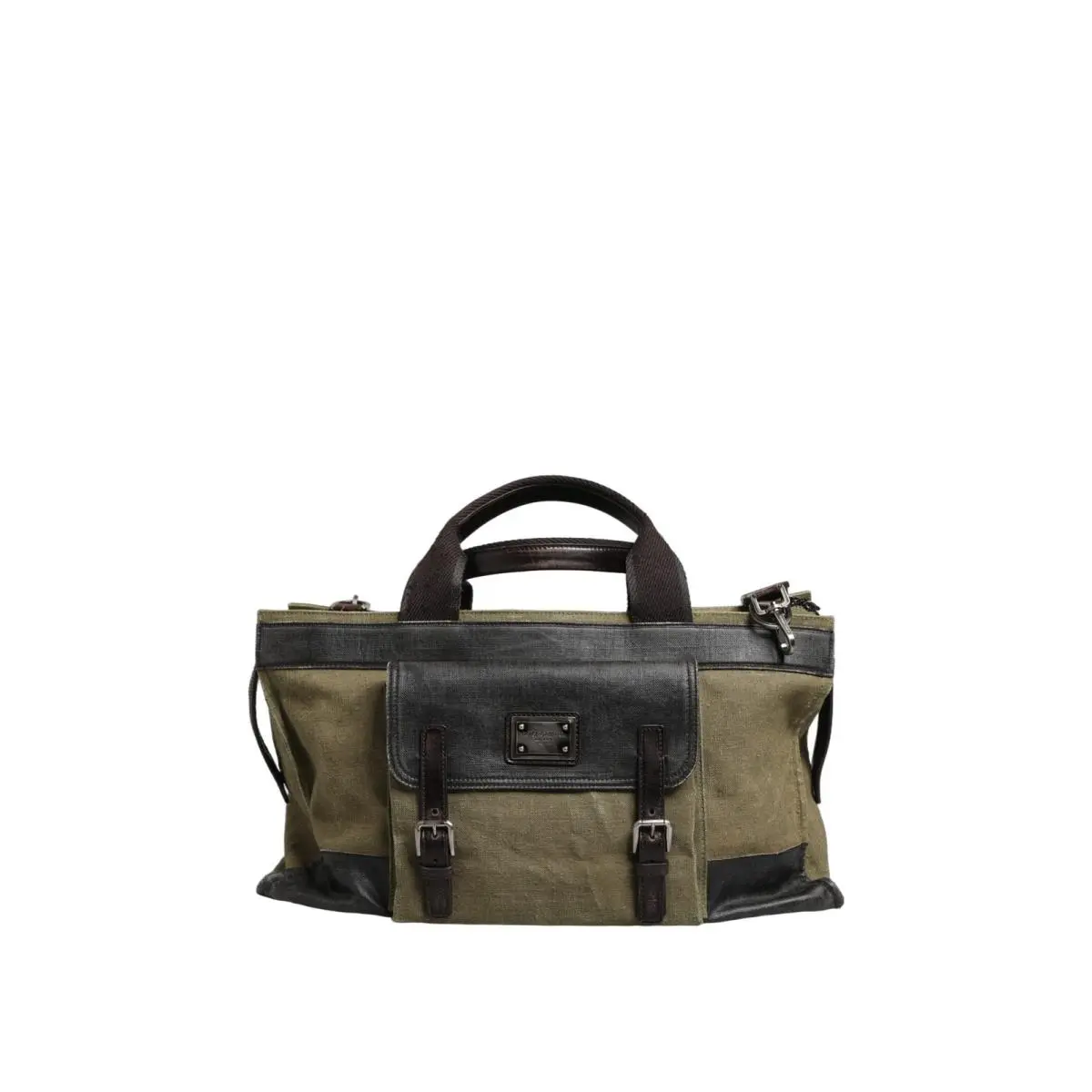 Dolce Gabbana Military Green Two Tone Tote Duffel Shoulder Borse Bag by Dolce & Gabbana