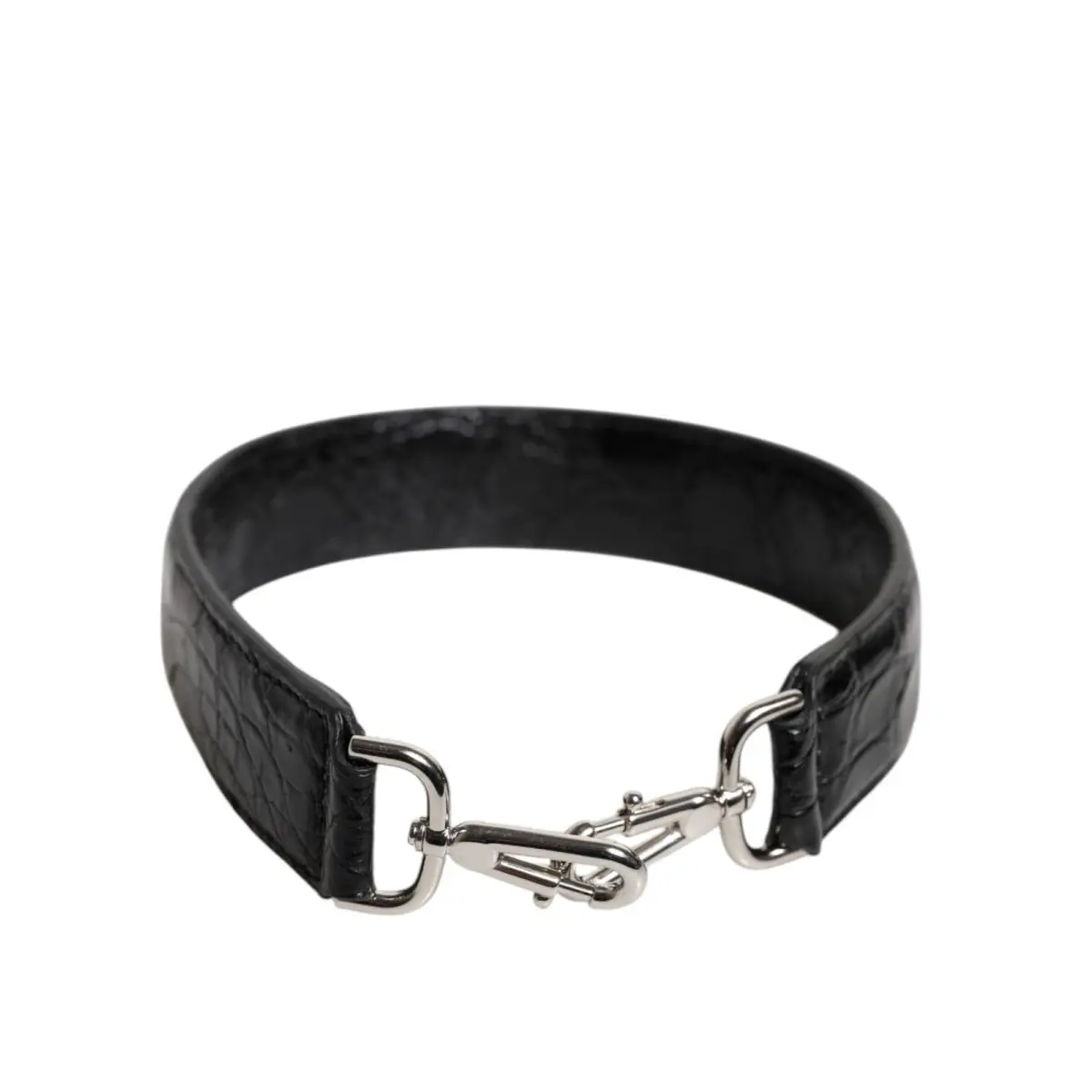 Dolce Gabbana Black Alligator Leather Bag Shoulder Strap