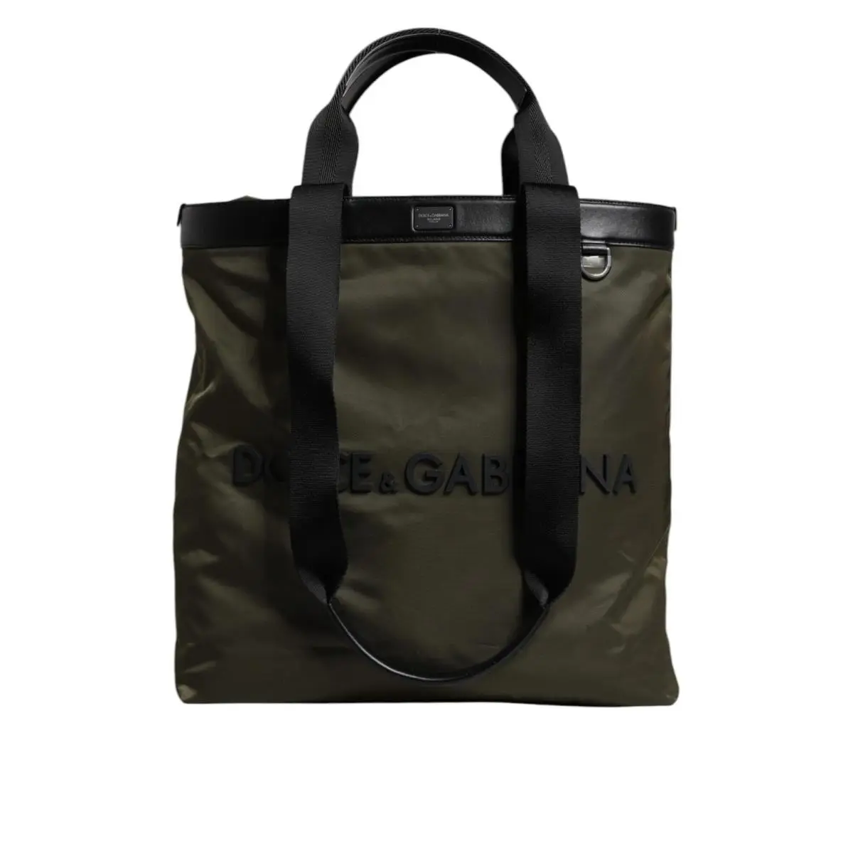Dolce Gabbana Military Green Nylon Shoulder Strap Tote Bag by Dolce & Gabbana