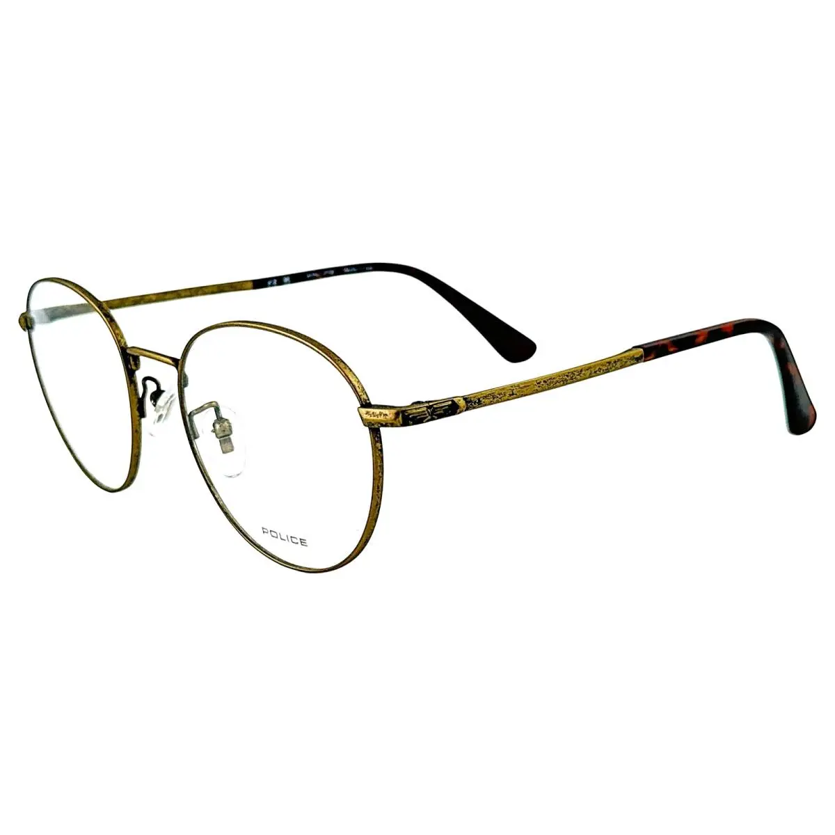 Police VPLD94 Roadie Mens Metal Eyeglass Frame 02BS Bronze Antique Gold 51-19