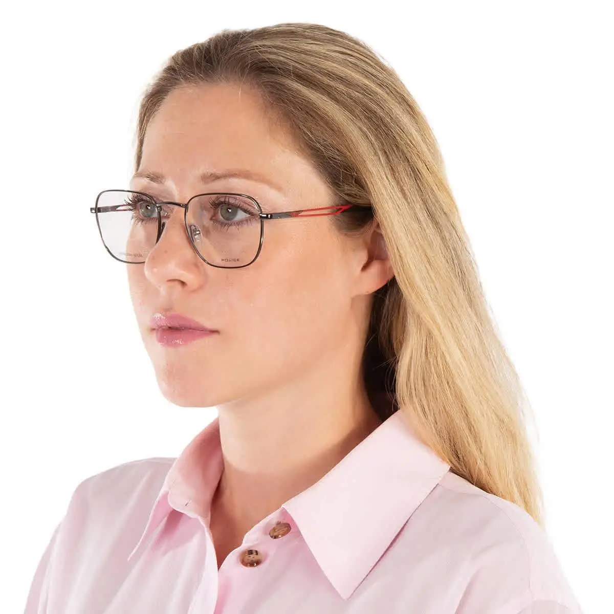 Police Demo Square Unisex Eyeglasses VPLF08 0568 52 VPLF08 0568 52