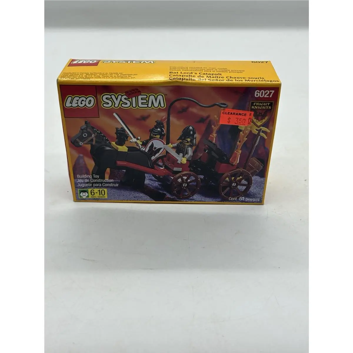 1997 Lego Castle Fright Knights Bat Lord’s Catapult 6027 Vintage Nos