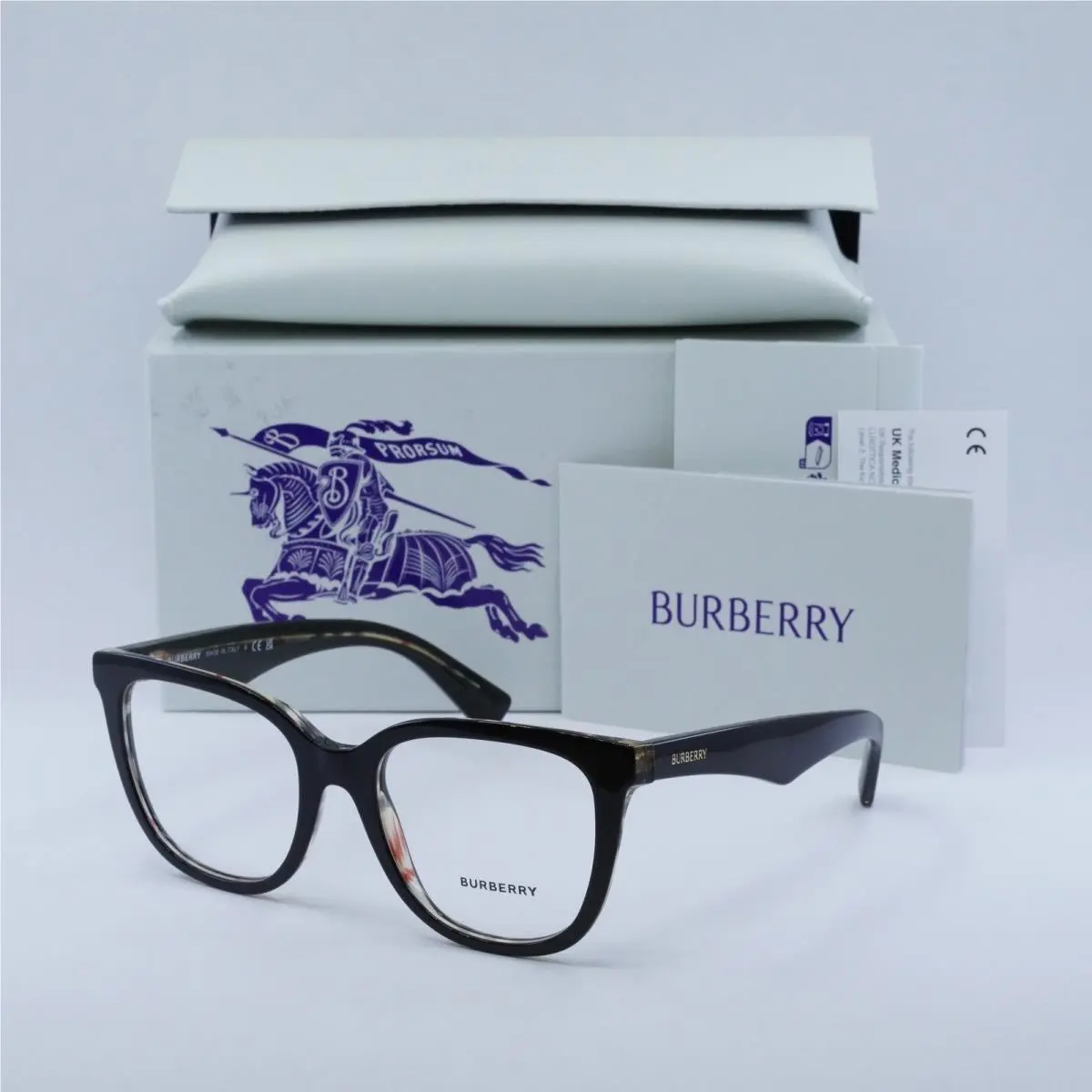 Burberry BE2415 4121 Top Black On Vintage Check 53mm Eyeglasses