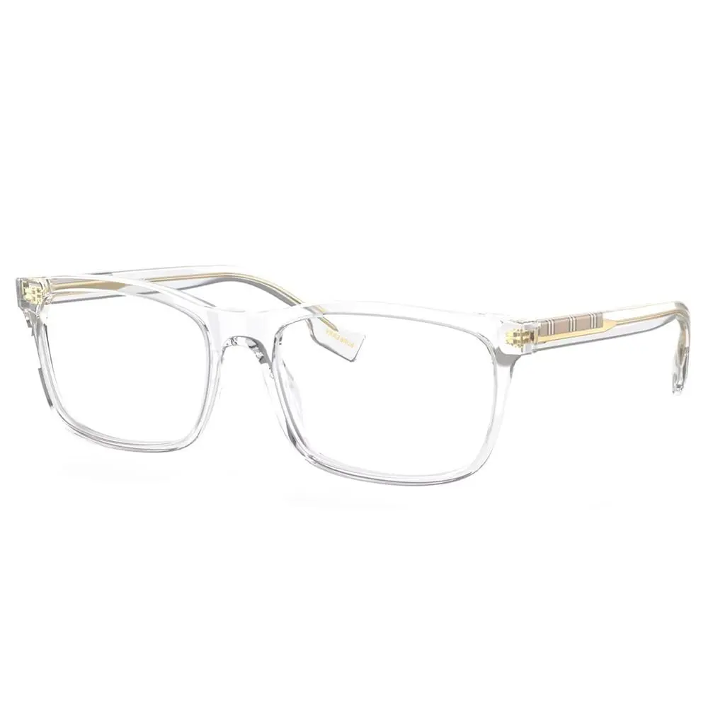 Burberry Elm BE 2334 3024 Transparent Plastic Rectangle Eyeglasses 55mm - Frame: Clear