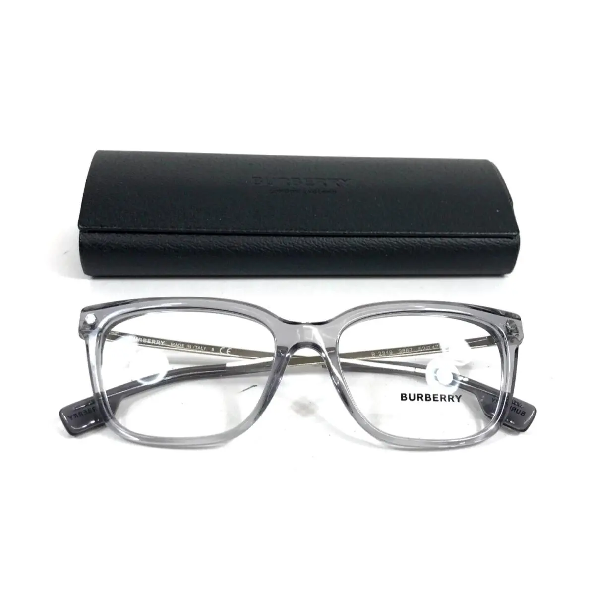 Burberry Eyeglasses Frames B2319 3867 Transparent Grey Silver Full Rim 52-17-140