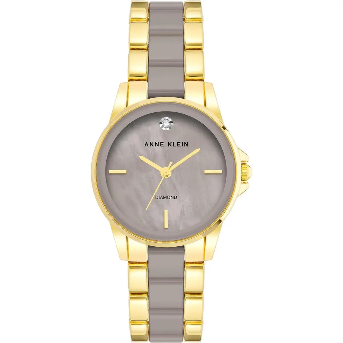 Anne Klein Women`s Diamond Dial Ceramic Bracelet Watch AK/4118