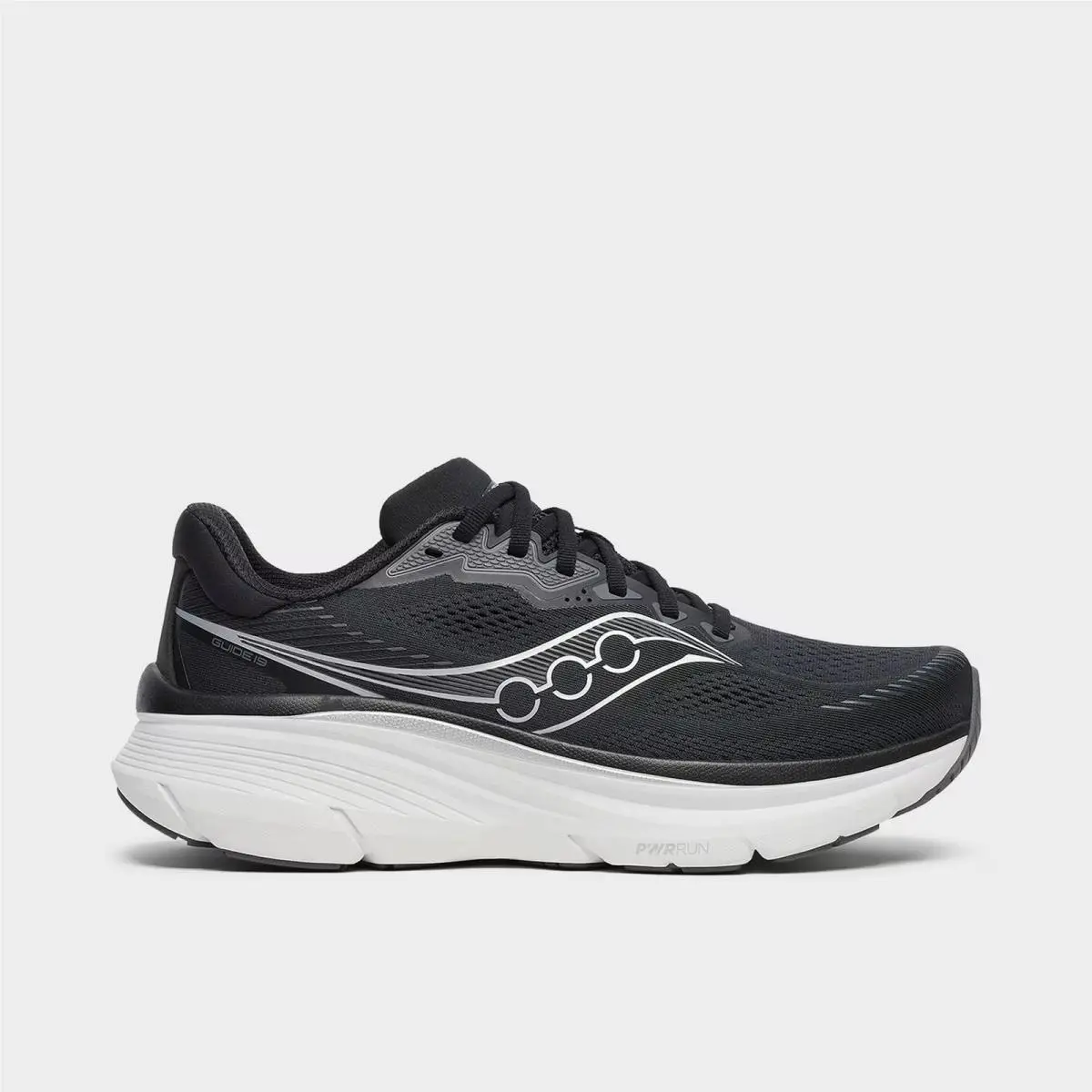 Men`s Saucony Guide 19 Running Shoes Black/silver S2105800 001
