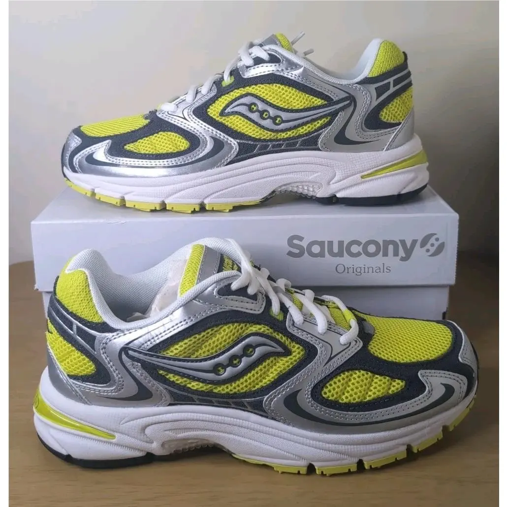 Saucony Grid Jazz 9 Running Sneaker Yellow Silver Unisex Men`s 6 Women`s 7.5