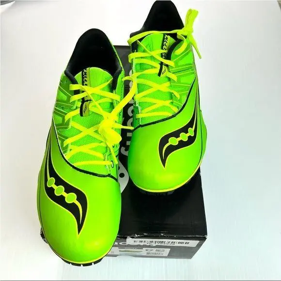Saucony Running Shoe Mens Size 13 Track and Field Spitfire 4 Green and Black