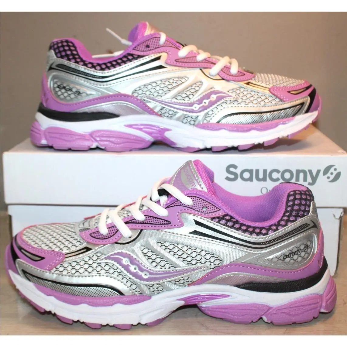 Saucony Omni 9 Kdz Purple/black Girl`s Big Kids Sneakers Shoes SZ 6