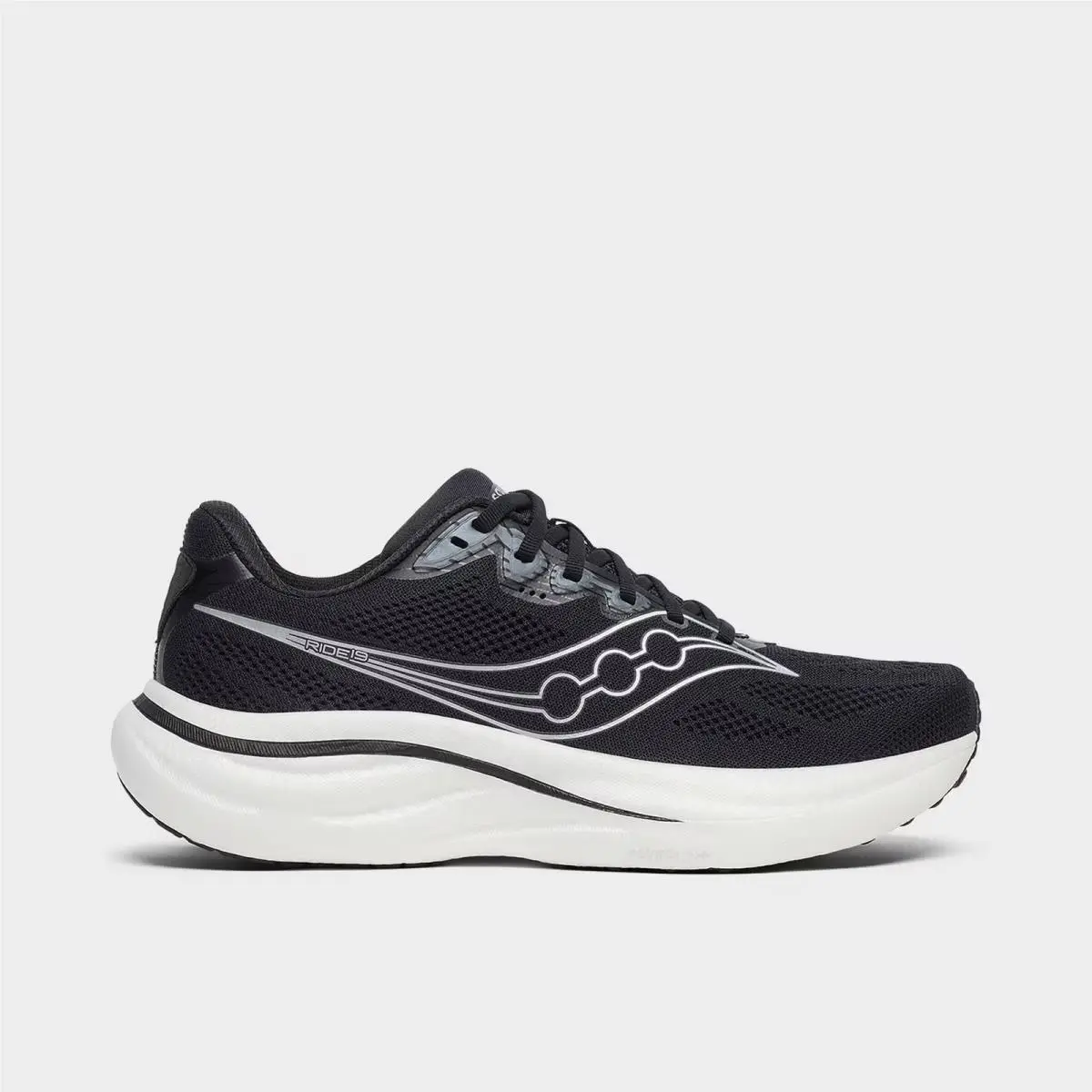 Men`s Saucony Ride 19 Running Shoes Black/silver S2105500 001 SZ 7.5