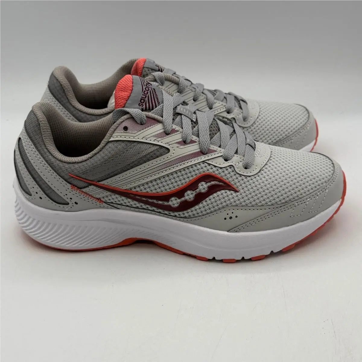 Saucony Cohesion 15 Shoes Womens Size 7 Wide Fog Coral Running S10702-22