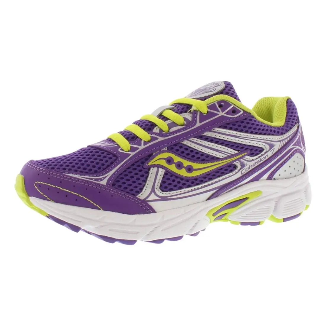 Saucony G Cohsn 7 Ltt Kid`s Shoes Size 11 Color: Purple/silver/white