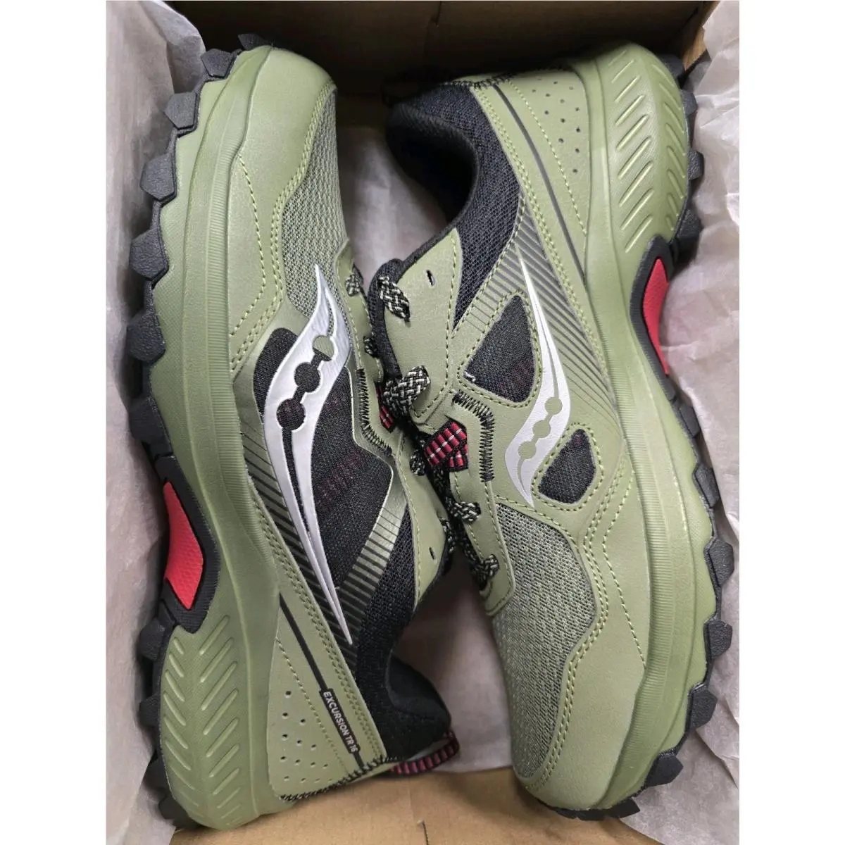 Saucony Excursion Tr16 Running Shoes Men`s Glade/black Athletic - 10.5 Wide