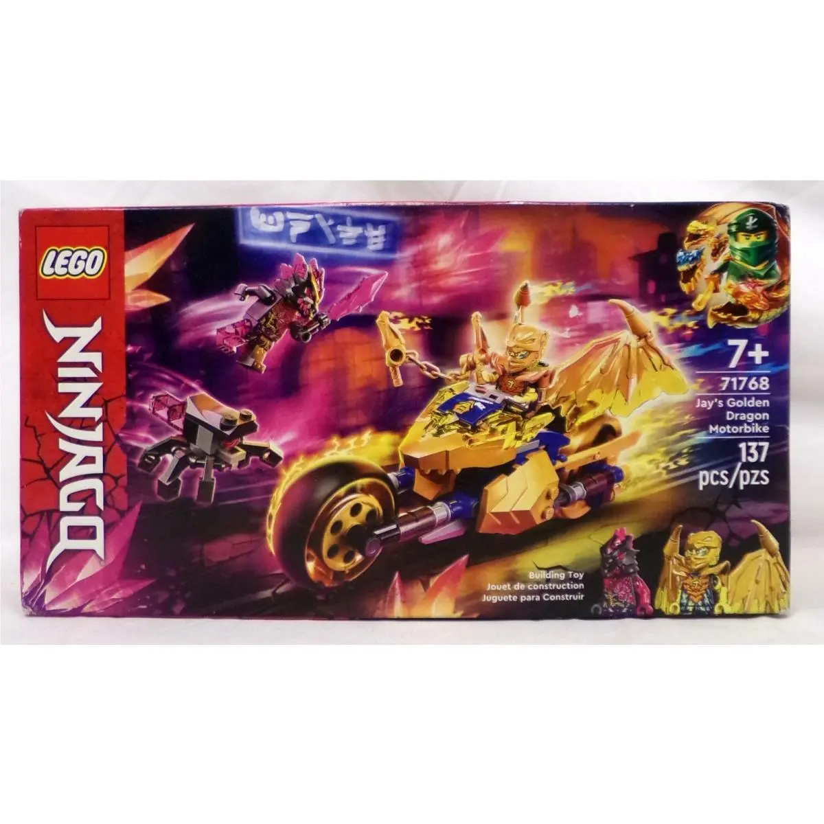 Lego Ninjago 71768 Jay`s Golden Dragon Motorbike Retired Set 2022