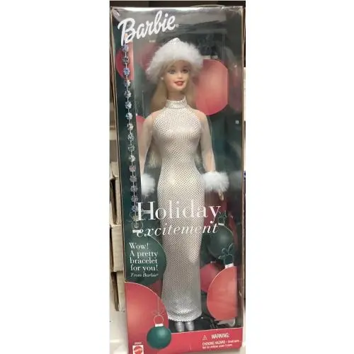 2000 Barbie Holiday Excitement Christmas Doll Nrfb Mattel 29203 w/ Bracelet Gift
