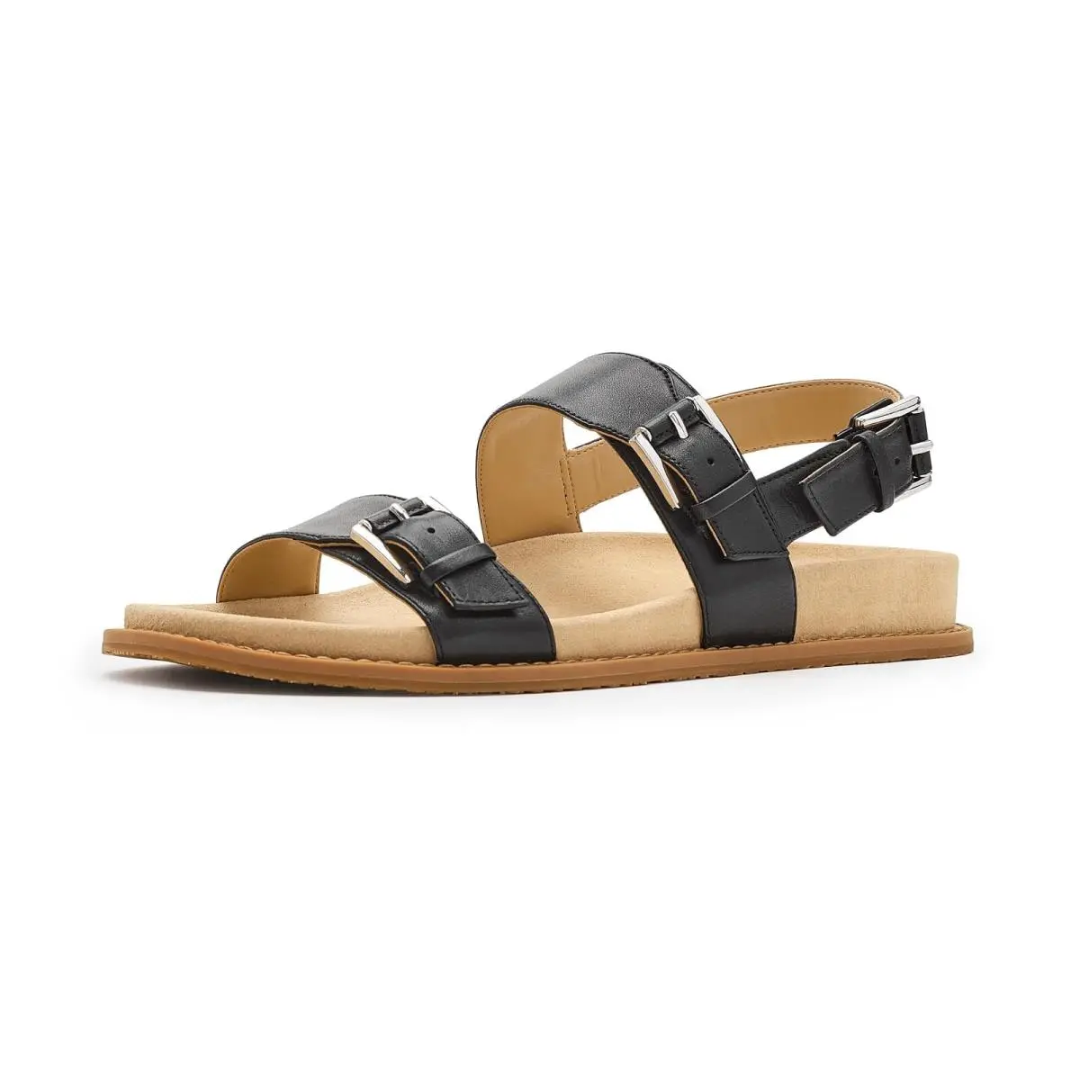 Woman`s Sandals Michael  Nia Flat Sandals Black by Michael Kors