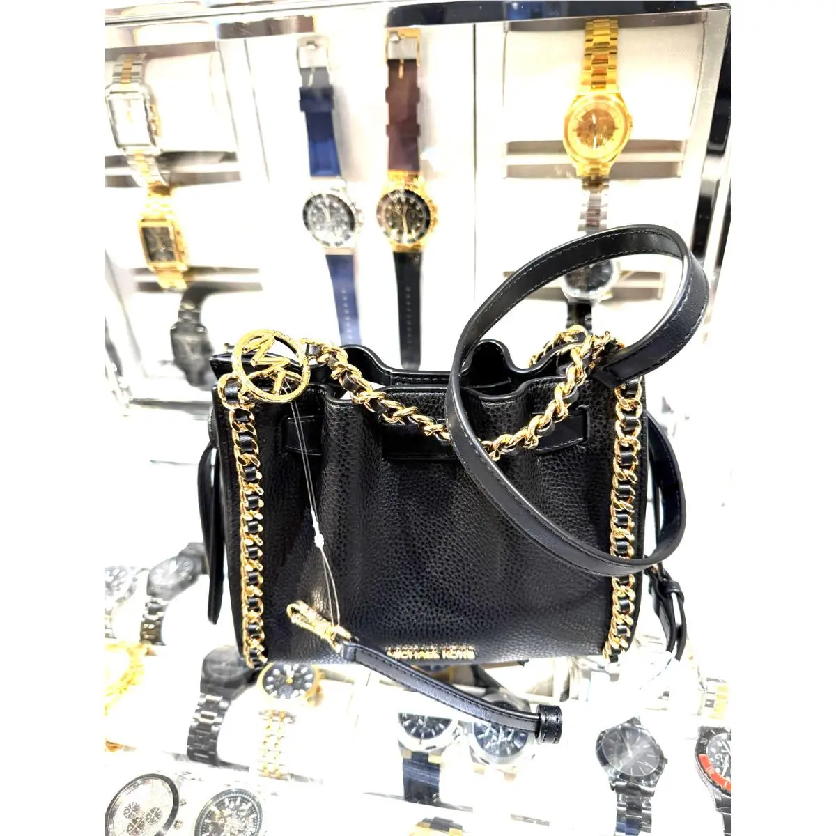 Mina Small Crossbody MK Bag Handbag Purse Messenger Shoulder Women BLACK by Michael Kors