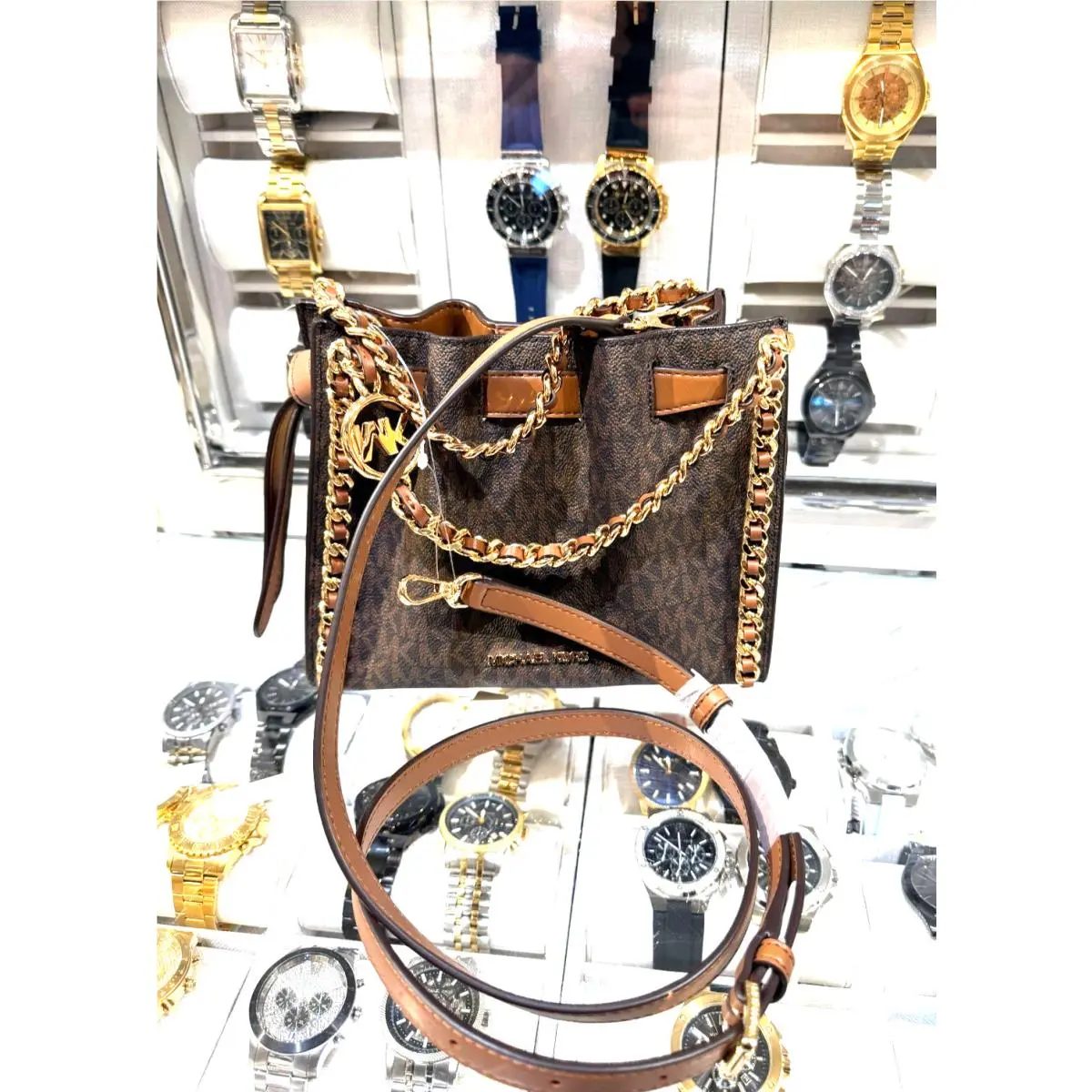 Mina Small Crossbody MK Bag Handbag Purse Messenger Shoulder Women BROWN by Michael Kors