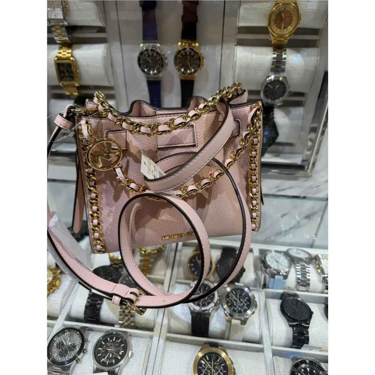 Mina Small Crossbody MK Bag Handbag Purse Messenger Shoulder Women POWDER BLUSH by Michael Kors