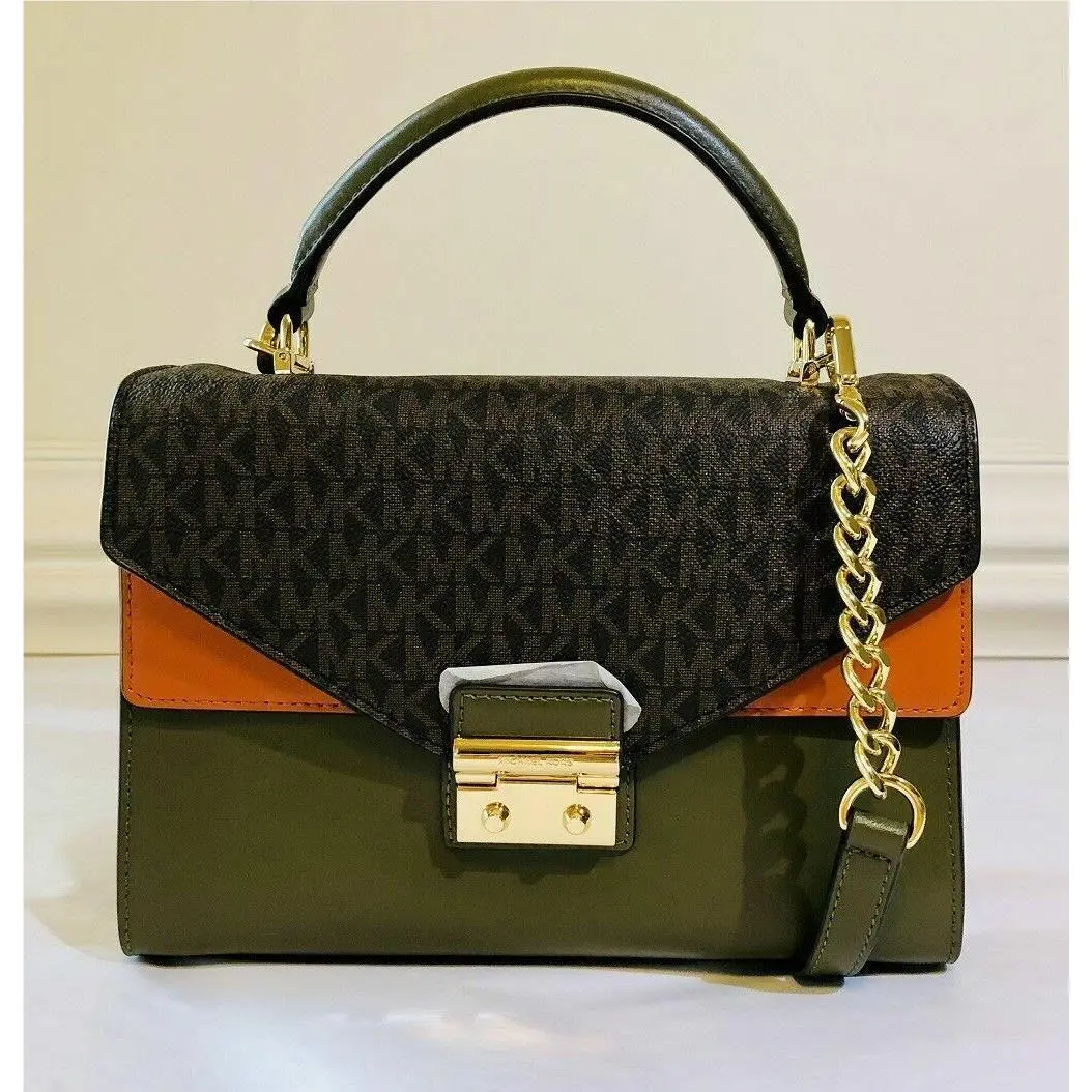 Michael Kors  bag  Sloan - Manufacturer: Brown Olive Orange, Handle/Strap: Green, Hardware: Gold 3