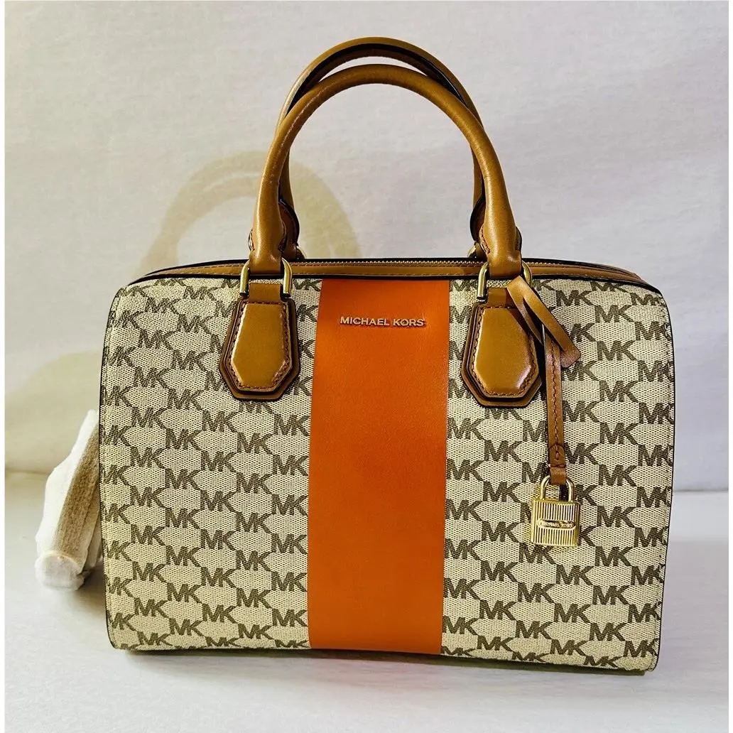 Kors Women`s Mercer Central Stripe Bag Orange