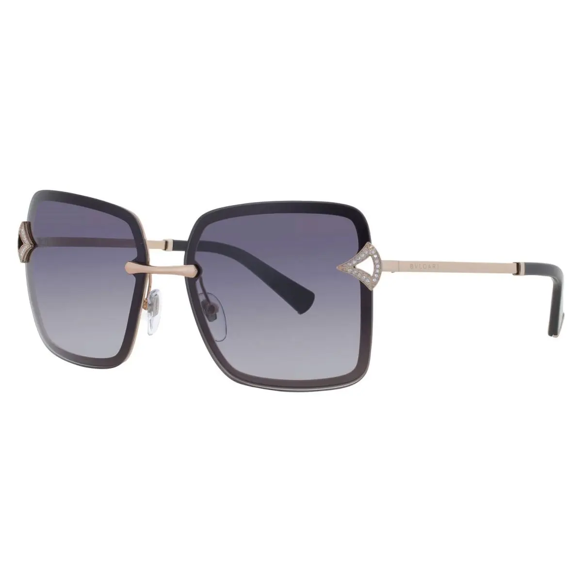 Bvlgari Grey Gradient Square Ladies Sunglasses BV6167B 20148G 59 BV6167B 20148G