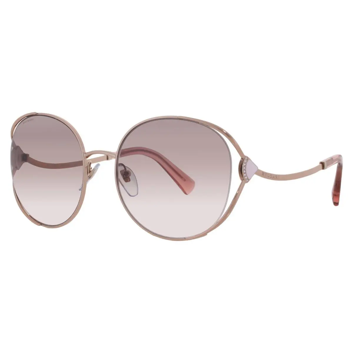 Bvlgari Pink Gradient Grey Round Ladies Sunglasses BV6181B 20143B 57