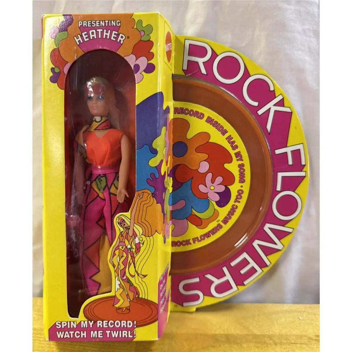 Rock Flowers Heather 1166 by Mattel 1970 with Record in Box