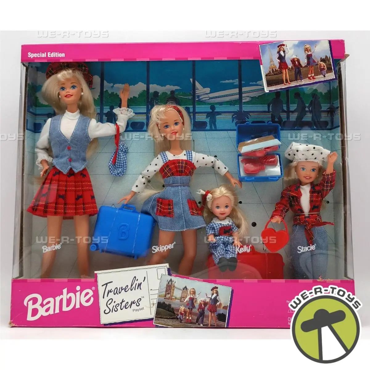 Travelin` Sisters Barbie Doll Set of Four Dolls Accessories 1995 Mattel 14073