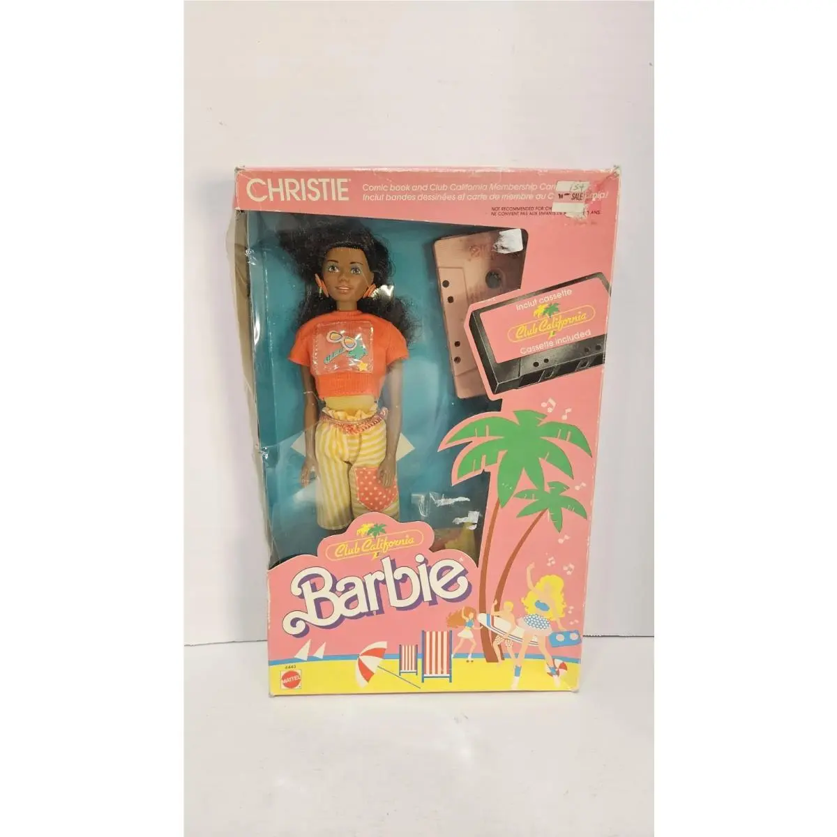 Mattel Club California Barbie Doll Cassette 1987 Christie 4443