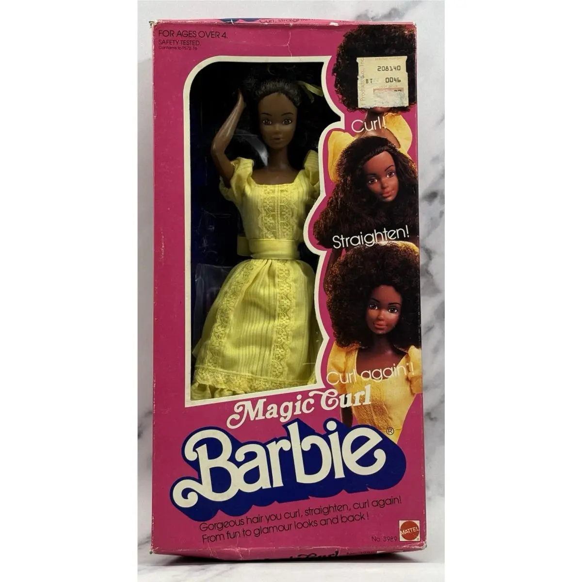 1981 Magic Curl Barbie African American 3989 Nrfb Vintage Mattel