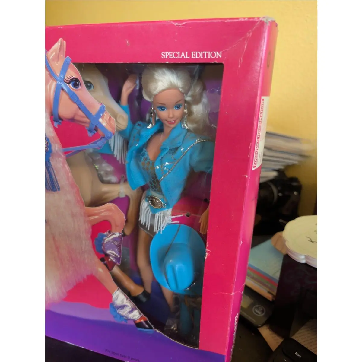 Vintage Barbie Western Stampin` Barbie with Western Star Horse 1993 11020