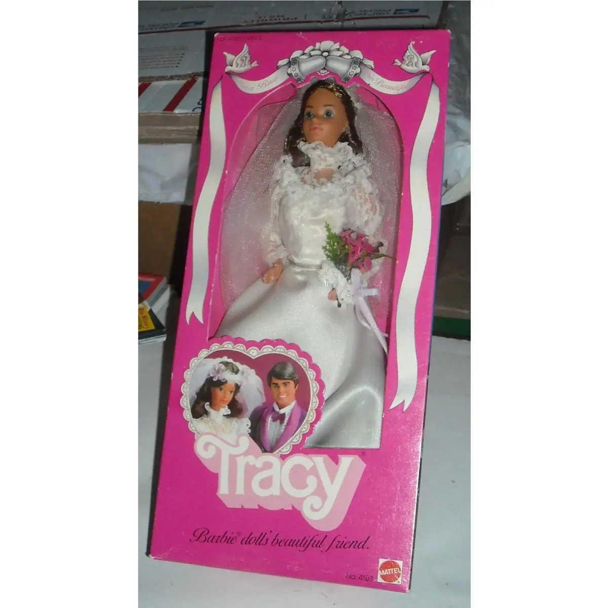 Vintage 1982 Mattel Pink Box Barbie Barbie`s Friend Tracy Bride Doll No. 4103