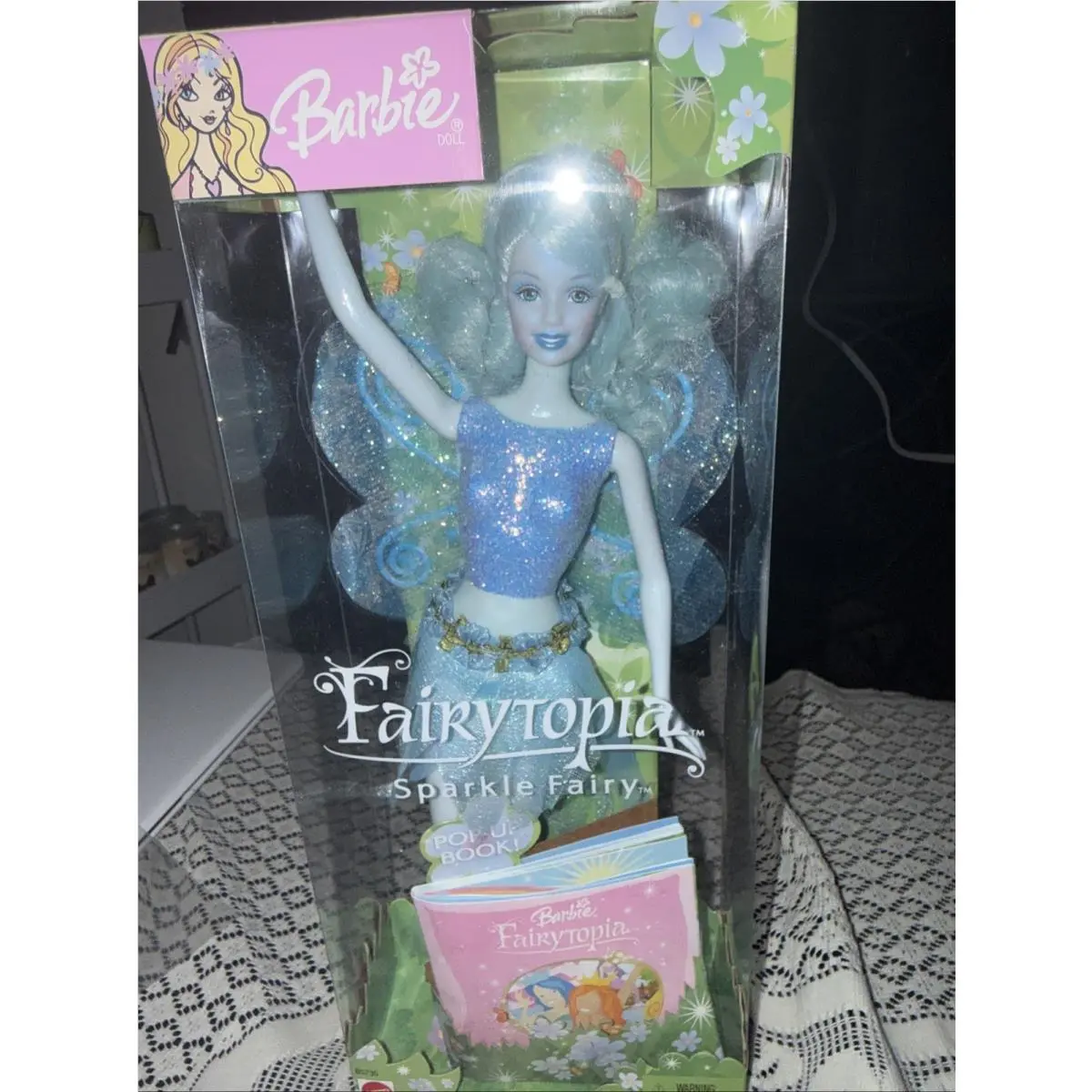 Mattel Barbie Fairytopia Sparkle Fairy Doll Blue Outfit with Pop-up Book
