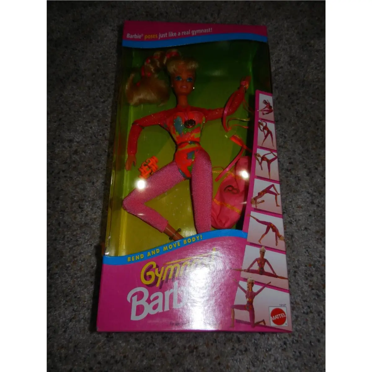 1990`S Bend and Move Body Gymnast Barbie Nrfb 12127