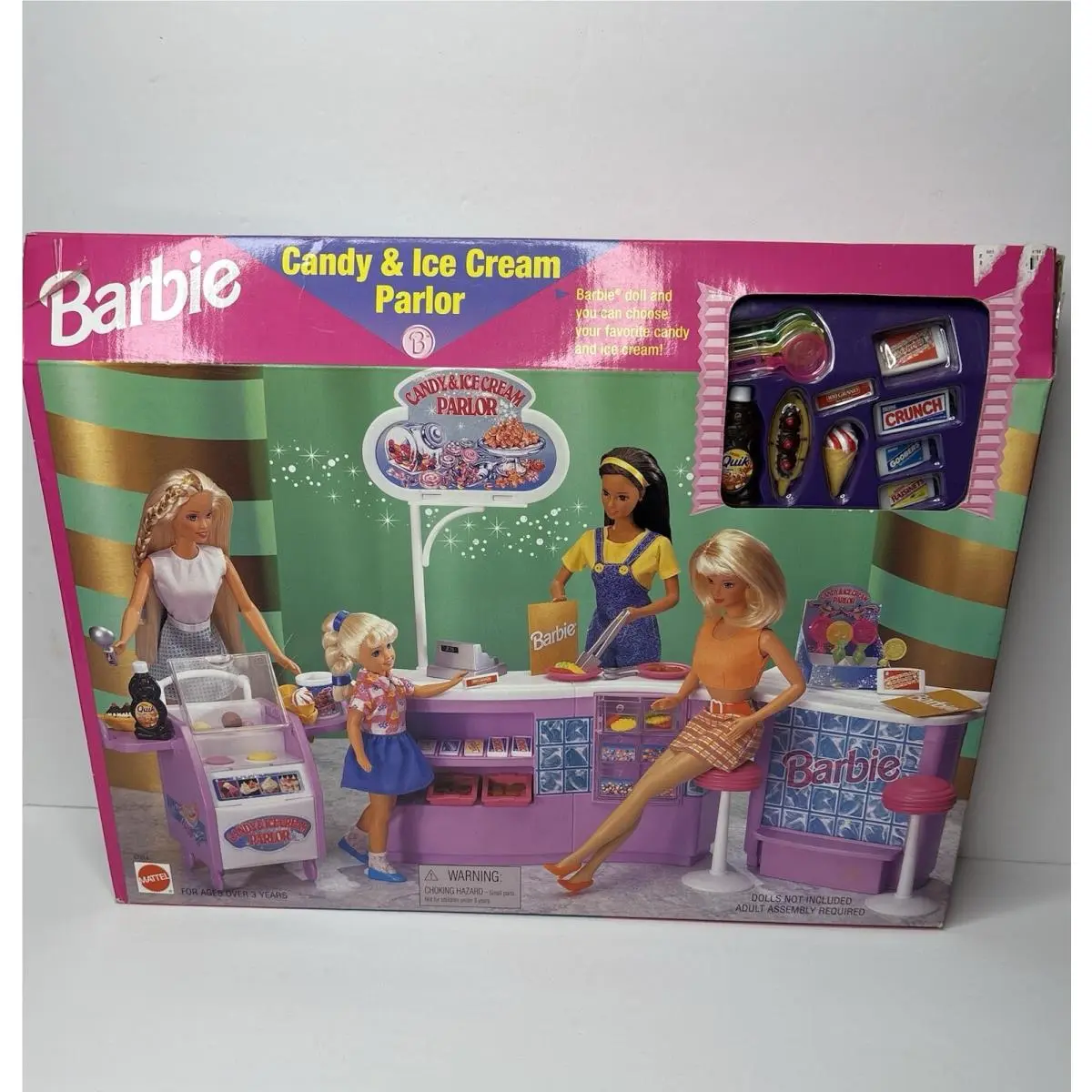 Vintage 1998 Mattel Barbie Candy Ice Cream Parlor Playset