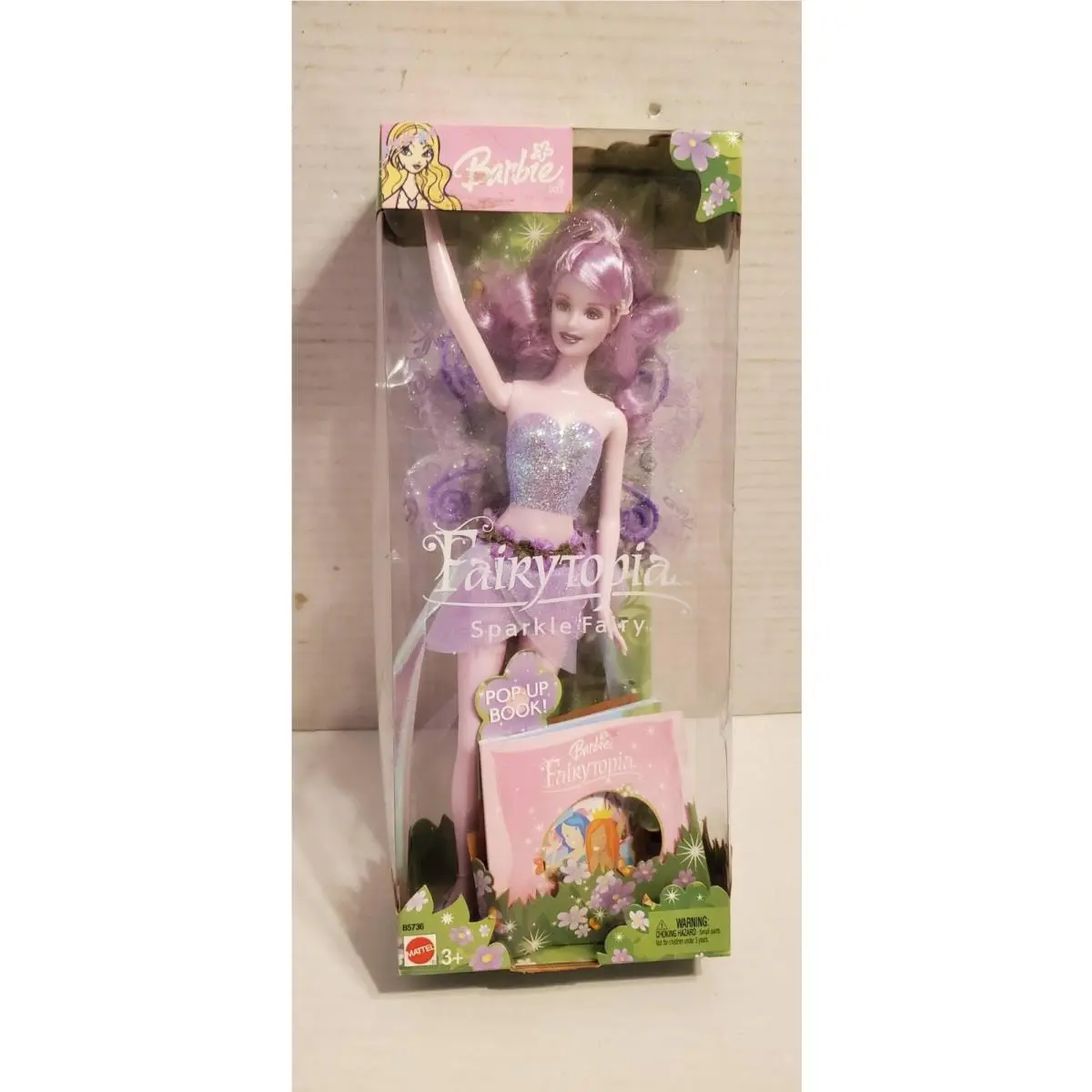 Barbie 2003 Fairytopia Purple Sparkle Fairy Doll - Nrfb