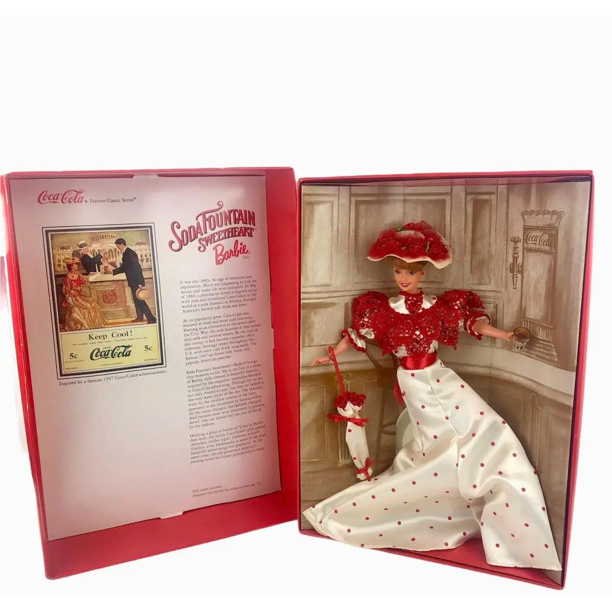 Soda Fountain Sweetheart Barbie Collector Edition Coca-cola Fashion Classic 1996