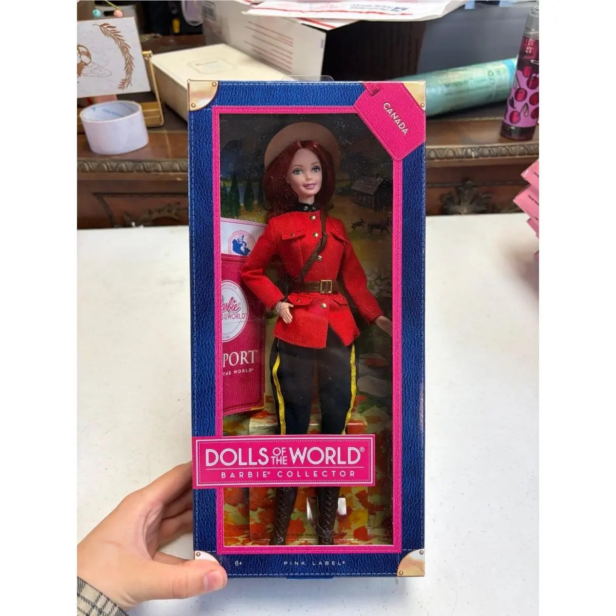 Dolls Of The World Pink Label Canada Barbie Doll X8422