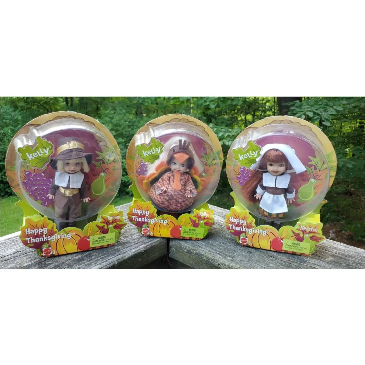 2004 Happy Thanksgiving Kelly Friends Complete Set Of 3 Pilgrim Kerstie Tommy