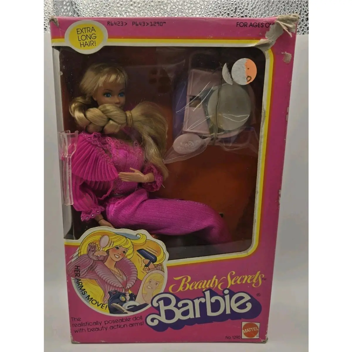 Barbie Beauty Secrets Doll Arms Move Poseable Mattel 1290 Vtg Extra Long Hair
