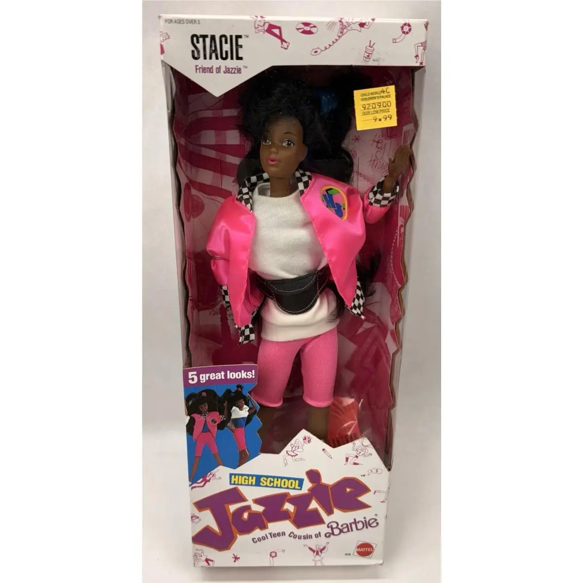 Vintage 1988 Stacie High School Jazzie AA Doll 3636 Teen Cousin Of Barbie Mib