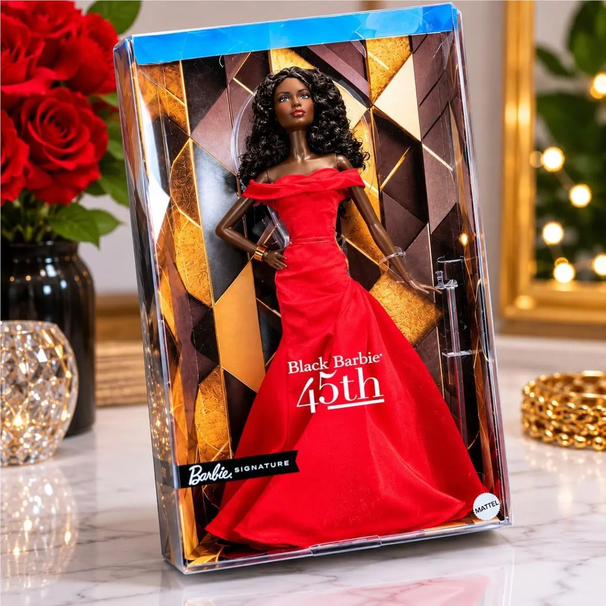 Black Barbie 45th Anniversary Doll By Kitty Black Perkins Barbie Signature